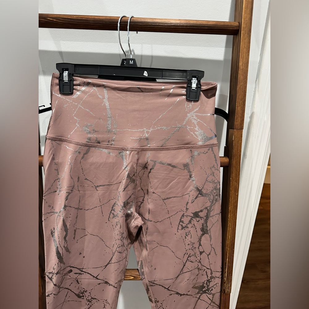 Beyond Yoga Pink and Silver Leggings